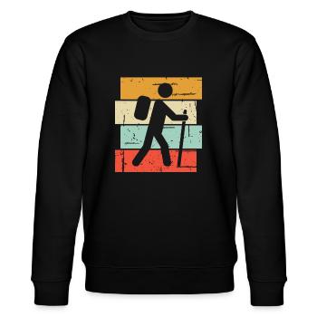 Wandern Hiking Geschenk Sprüche - Stanley/Stella Unisex Bio-Sweatshirt CHANGER  - Schwarz - Vorne - Nik (191cm) & Marisol (170cm)