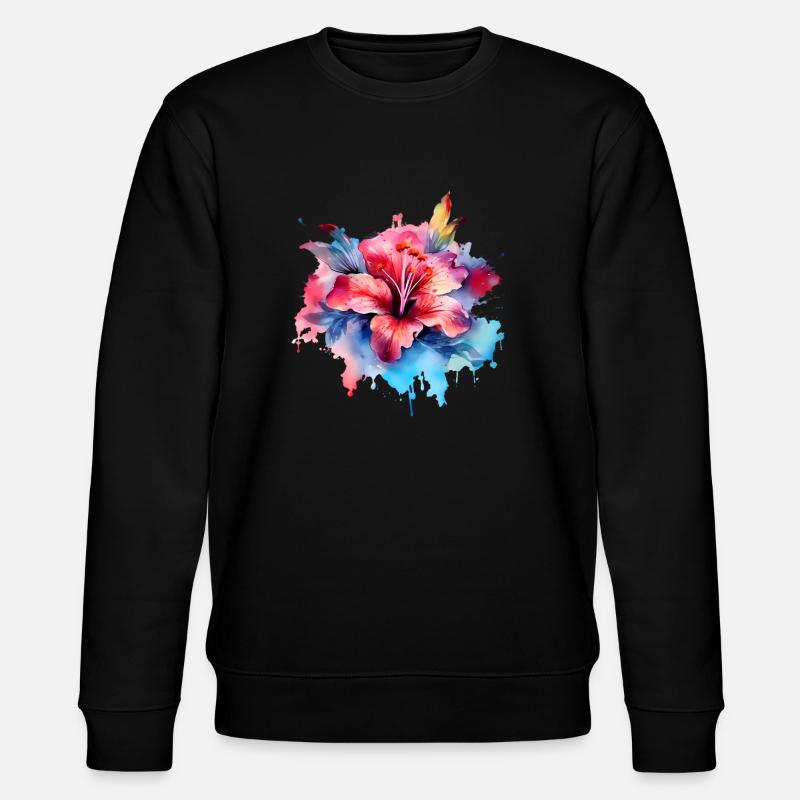 Élégance florale - Sweat bio CHANGER Stanley/Stella Unisexe - noir