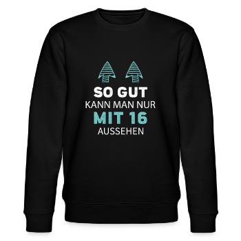 16 Geburtstag Geschenk Sprüche Lustig - Stanley/Stella Unisex Bio-Sweatshirt CHANGER  - Schwarz - Vorne - Nik (191cm) & Marisol (170cm)