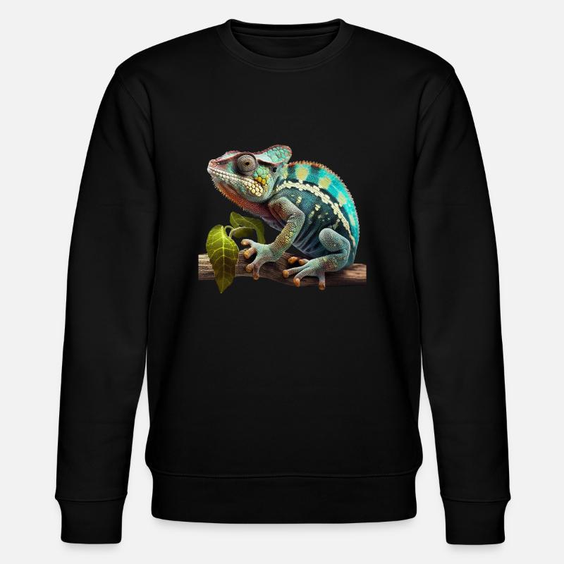 Caméléon sur branche - Sweat bio CHANGER Stanley/Stella Unisexe - noir