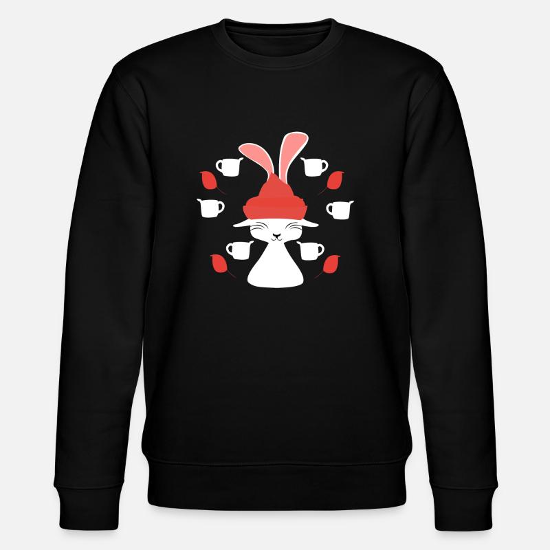 Kaninchen-Teeblätter - Stanley/Stella Unisex Bio-Sweatshirt CHANGER  - Schwarz