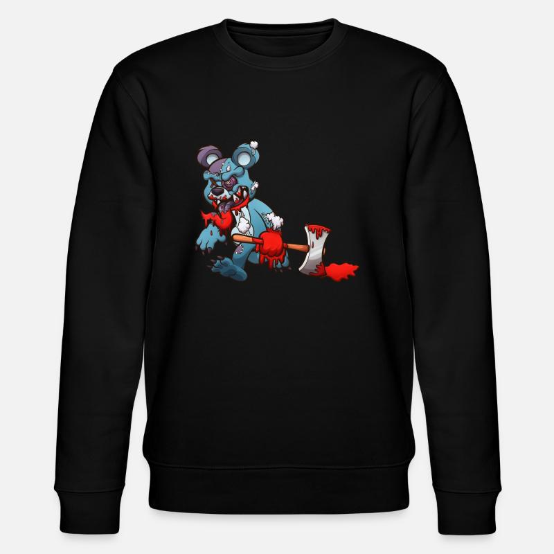 Evil Teddy Bear With Axe - Stanley/Stella CHANGER Unisex Organic Sweatshirt - black