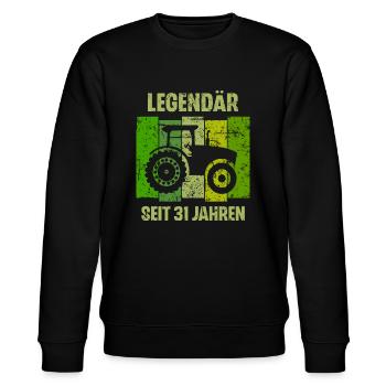 31 Geburtstag Geschenk 31. Landwirt Spruch - Stanley/Stella Unisex Bio-Sweatshirt CHANGER  - Schwarz - Vorne - Nik (191cm) & Marisol (170cm)