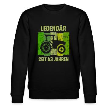63 Geburtstag Geschenk 63. Landwirt Spruch - Stanley/Stella Unisex Bio-Sweatshirt CHANGER  - Schwarz - Vorne - Nik (191cm) & Marisol (170cm)