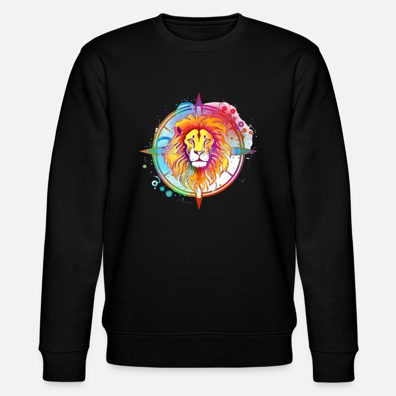 Ouzo der Löwe - Stanley/Stella Unisex Bio-Sweatshirt CHANGER  - Schwarz