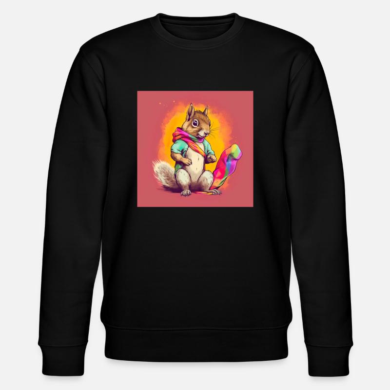 Pride LGBT Eichhörnchen - Stanley/Stella Unisex Bio-Sweatshirt CHANGER  - Schwarz