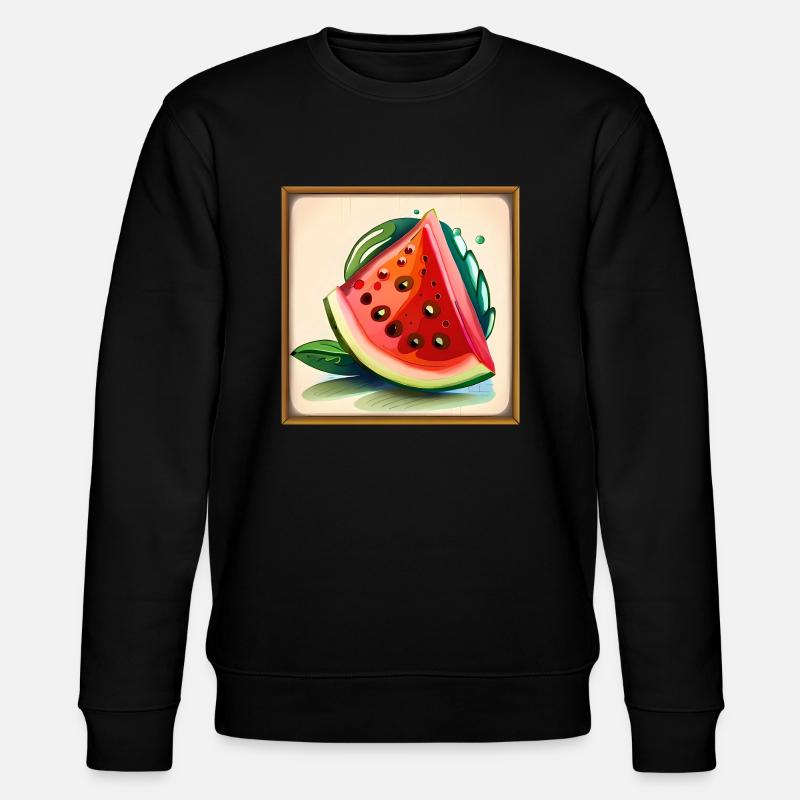 Melon frais Pastèque Wassermelone - Sweat bio CHANGER Stanley/Stella Unisexe - noir