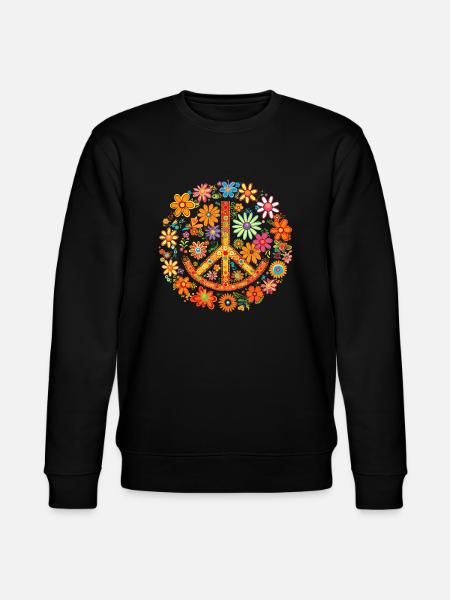Frieden in Blumen - Stanley/Stella Unisex Bio-Sweatshirt CHANGER  - Schwarz