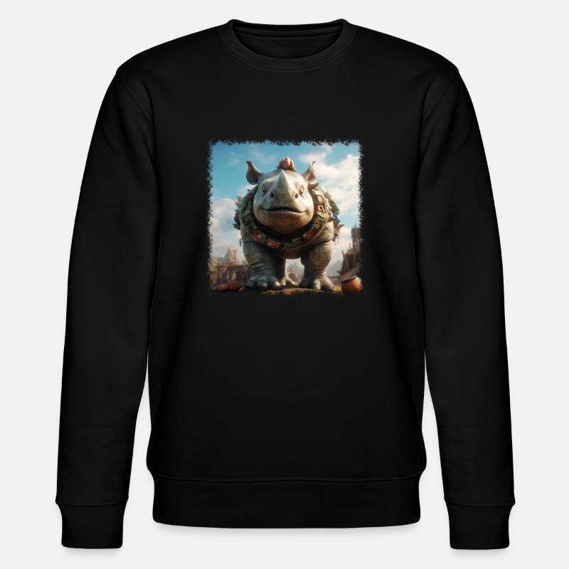 Cooles Nashorn - Stanley/Stella Unisex Bio-Sweatshirt CHANGER  - Schwarz