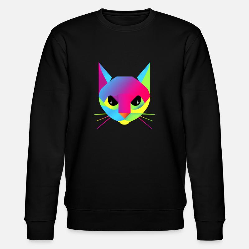 Trippy cat three - Stanley/Stella Unisex Bio-Sweatshirt CHANGER  - Schwarz