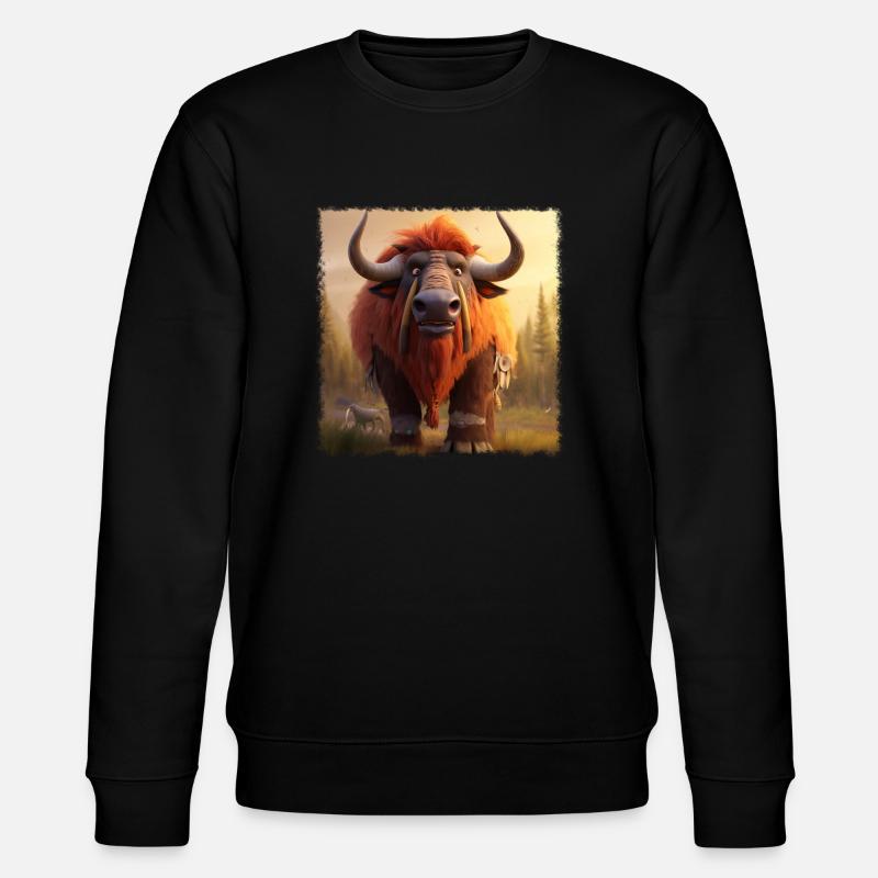 Cooles Bison - Stanley/Stella Unisex Bio-Sweatshirt CHANGER  - Schwarz