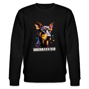Dobermann Hund Geschenk Spruch - Stanley/Stella Unisex Bio-Sweatshirt CHANGER  - Schwarz - Vorne - Nik (191cm) & Marisol (170cm)