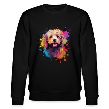 Havaneser Hund Geschenk Spruch - Stanley/Stella Unisex Bio-Sweatshirt CHANGER  - Schwarz - Vorne - Nik (191cm) & Marisol (170cm)