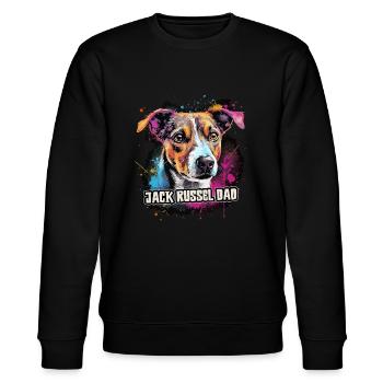 Jack Russel Hund Geschenk Spruch - Stanley/Stella Unisex Bio-Sweatshirt CHANGER  - Schwarz - Vorne - Nik (191cm) & Marisol (170cm)