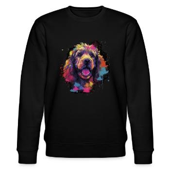Pudel Hund Geschenk Spruch - Stanley/Stella Unisex Bio-Sweatshirt CHANGER  - Schwarz - Vorne - Nik (191cm) & Marisol (170cm)