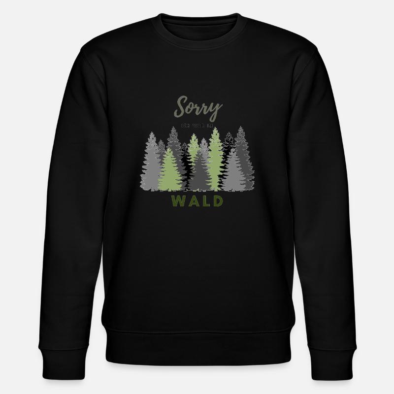 Ich bin im Wald - Stanley/Stella Unisex Bio-Sweatshirt CHANGER  - Schwarz