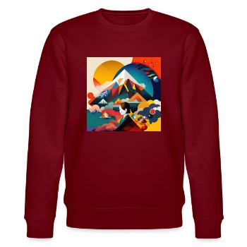 The Bauhaus Legacy - Stanley/Stella Unisex Bio-Sweatshirt CHANGER  - Burgunderrot - Vorne - Nik (191cm) & Marisol (170cm)