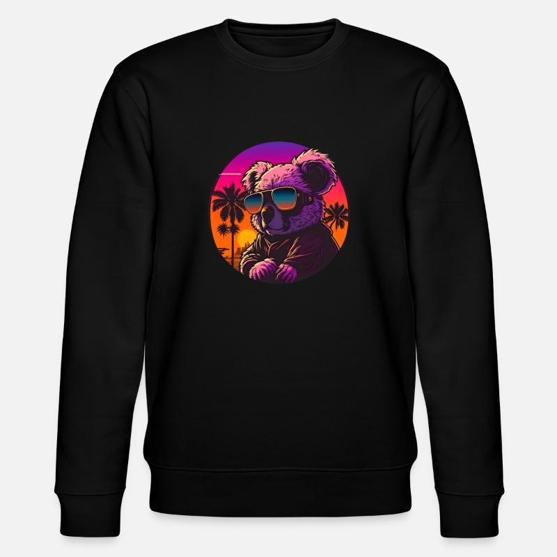 Synthwave Koala Sunset - Sweat bio CHANGER Stanley/Stella Unisexe - noir