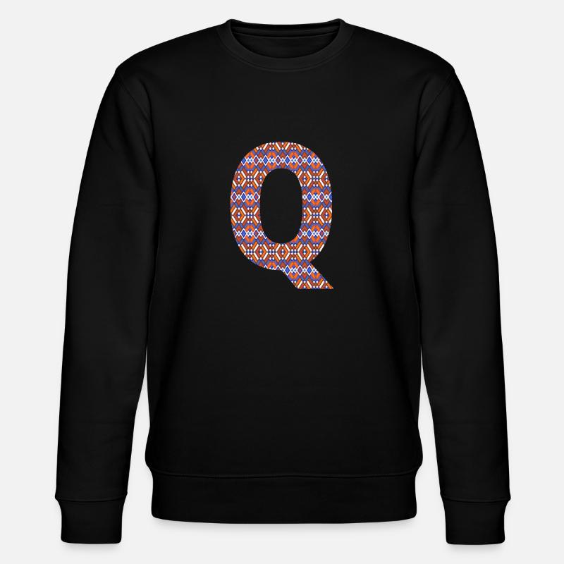 Monogram Letter Q- geometric pattern - Stanley/Stella CHANGER Unisex Organic Sweatshirt - black
