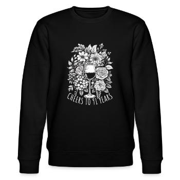 Geburtstag 91 Jahre Geschenk Spruch - Stanley/Stella Unisex Bio-Sweatshirt CHANGER  - Schwarz - Vorne - Nik (191cm) & Marisol (170cm)