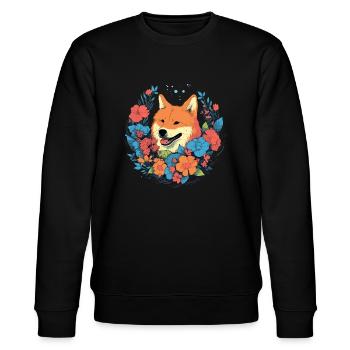 Akita Hund Geschenk - Stanley/Stella Unisex Bio-Sweatshirt CHANGER  - Schwarz - Vorne - Nik (191cm) & Marisol (170cm)