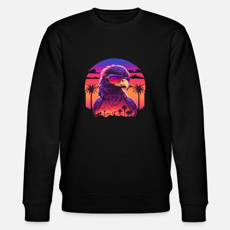 Synthwave eagle - Stanley/Stella CHANGER Unisex Organic Sweatshirt - black