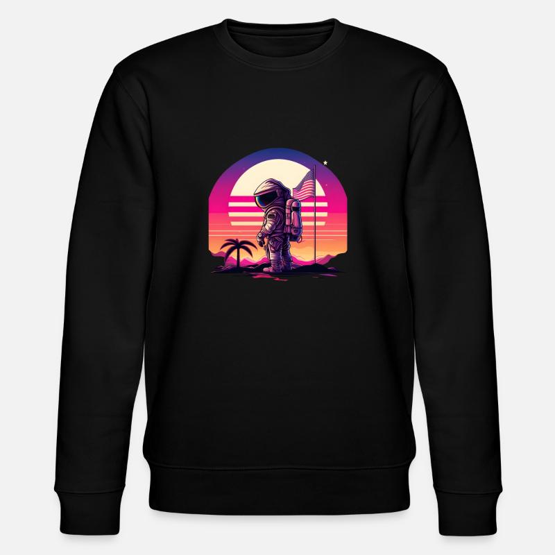 Synthwave Astronaut Space Sunset - Sweat bio CHANGER Stanley/Stella Unisexe - noir