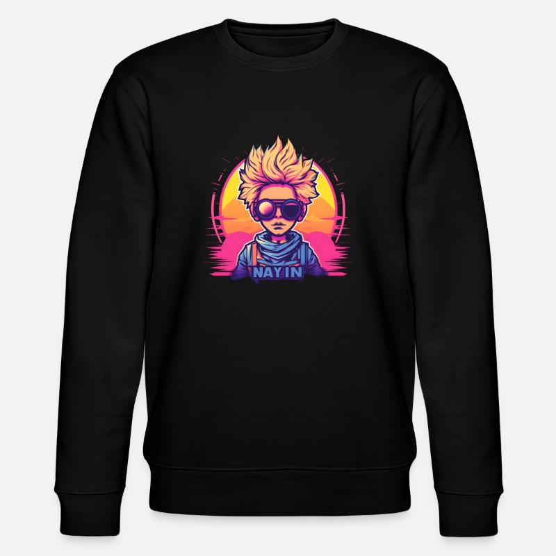 Synthwave Boy Sunset - Stanley/Stella Unisex Bio-Sweatshirt CHANGER  - Schwarz