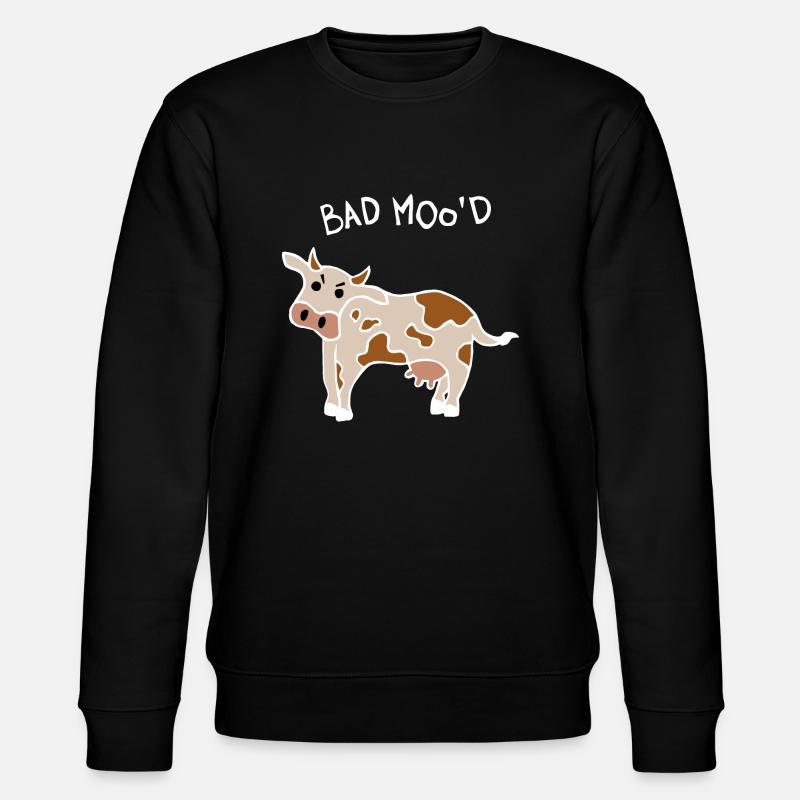 Vache de mauvaise humeur (Blanc) - Sweat bio CHANGER Stanley/Stella Unisexe - noir