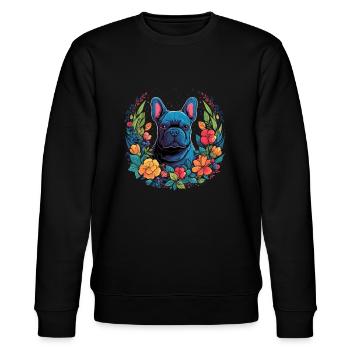 Frenchie Chien Bulldog Français Cadeau - Sweat bio CHANGER Stanley/Stella Unisexe - noir - Devant - Nik (191cm) & Marisol (170cm)