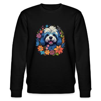 Havaneser Hund Geschenk - Stanley/Stella Unisex Bio-Sweatshirt CHANGER  - Schwarz - Vorne - Nik (191cm) & Marisol (170cm)