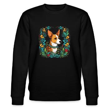 Jack Russel Terrier Hund Geschenk - Stanley/Stella Unisex Bio-Sweatshirt CHANGER  - Schwarz - Vorne - Nik (191cm) & Marisol (170cm)