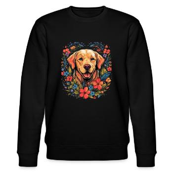 Labrador Hund Geschenk - Stanley/Stella Unisex Bio-Sweatshirt CHANGER  - Schwarz - Vorne - Nik (191cm) & Marisol (170cm)