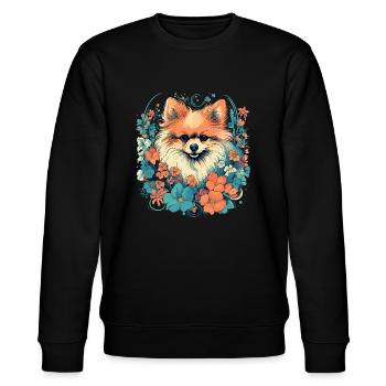Pomeranian Hund Geschenk - Stanley/Stella Unisex Bio-Sweatshirt CHANGER  - Schwarz - Vorne - Nik (191cm) & Marisol (170cm)
