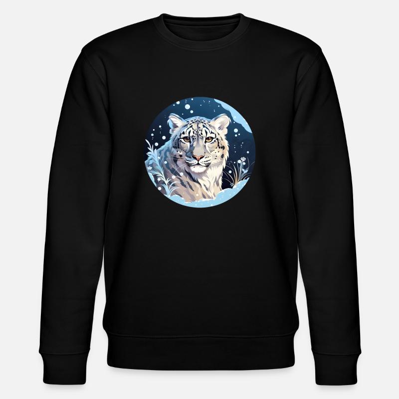 Schneeleopard - Stanley/Stella Unisex Bio-Sweatshirt CHANGER  - Schwarz