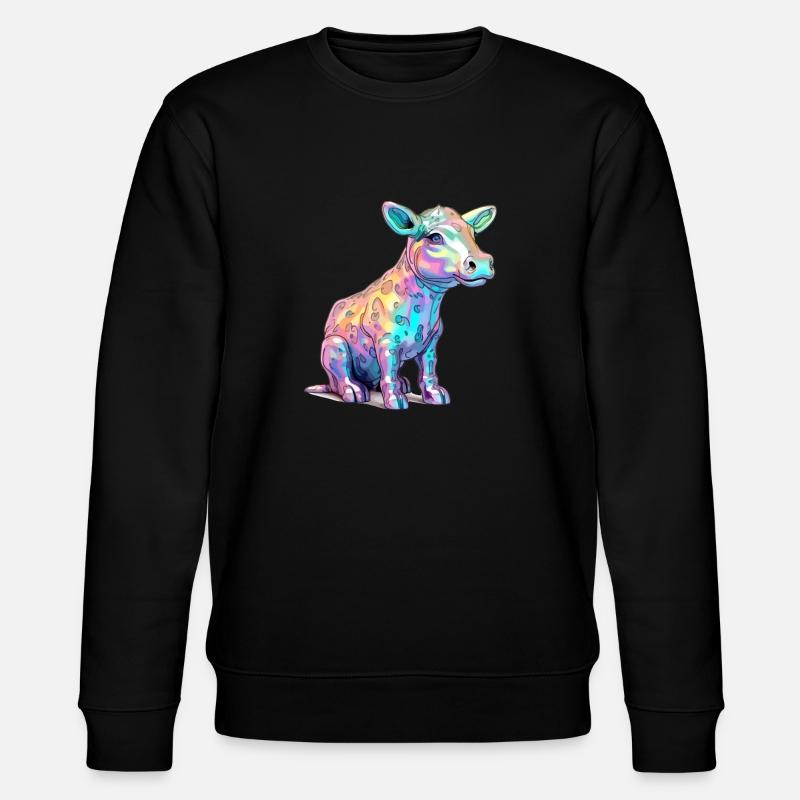 Riko, das bunte Kalb - Stanley/Stella Unisex Bio-Sweatshirt CHANGER  - Schwarz