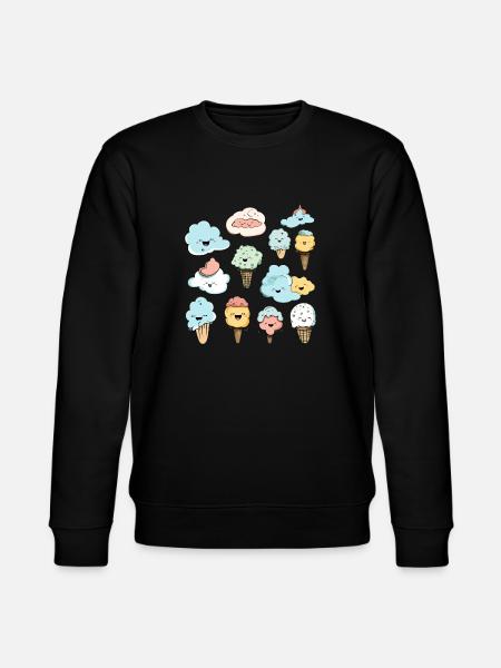 Kawaii-Eis und Waffeln - Stanley/Stella Unisex Bio-Sweatshirt CHANGER - Schwarz