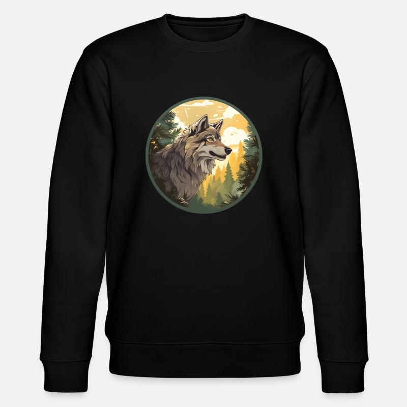 Wolfswälder - Stanley/Stella Unisex Bio-Sweatshirt CHANGER  - Schwarz