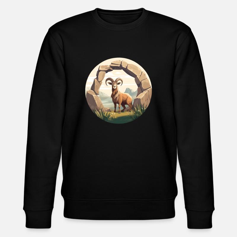 Alpine Majestät Steinbock - Stanley/Stella Unisex Bio-Sweatshirt CHANGER  - Schwarz