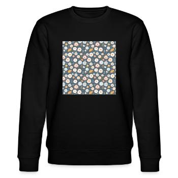 Fleurs sans couture Motif Floral Happy Blossom Art - Sweat bio CHANGER Stanley/Stella Unisexe - noir - Devant - Nik (191cm) & Marisol (170cm)