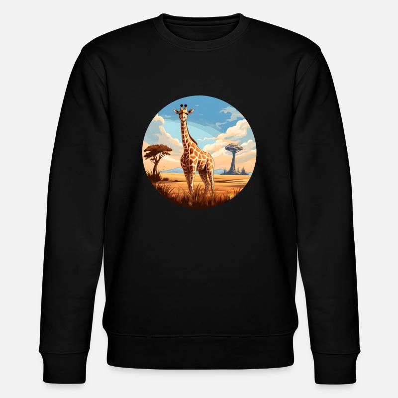 Giraffe - Stanley/Stella Unisex Bio-Sweatshirt CHANGER  - Schwarz