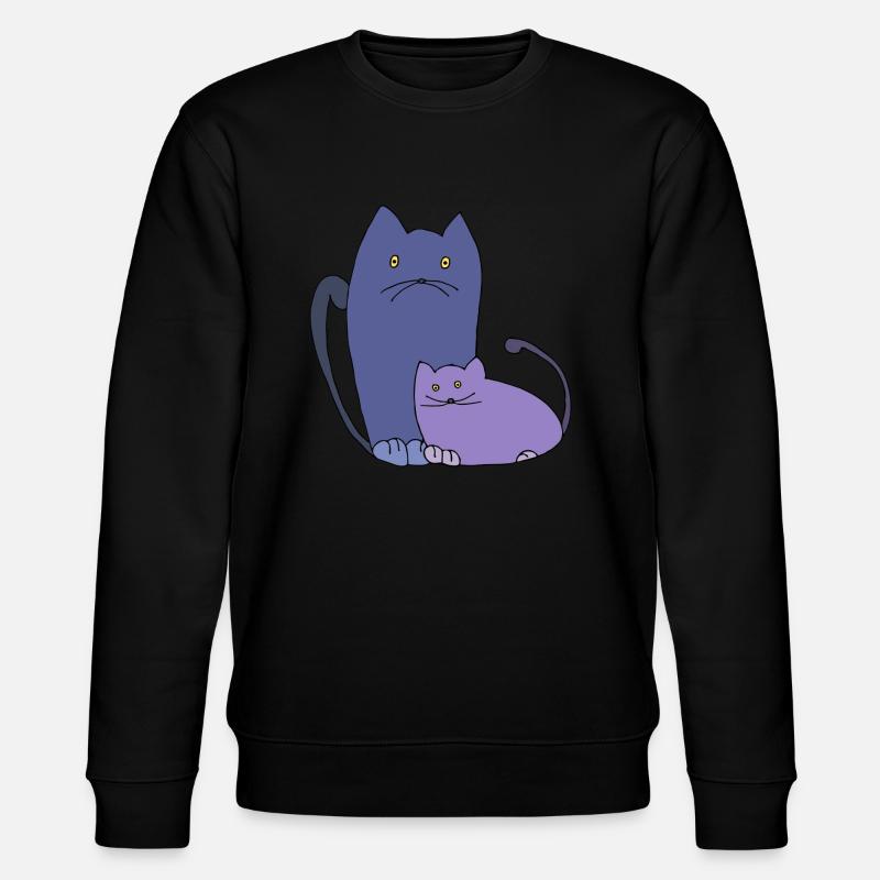 Lavendel-Katzen - Stanley/Stella Unisex Bio-Sweatshirt CHANGER  - Schwarz