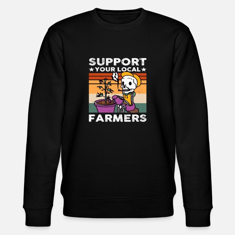 Support your local Farmer - Stanley/Stella Unisex Bio-Sweatshirt CHANGER - Schwarz