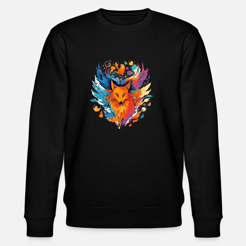 Mifi the fox phoenix - Stanley/Stella CHANGER Unisex Organic Sweatshirt - black