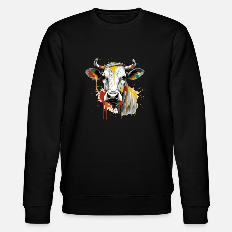 Lika die Kuh - Stanley/Stella Unisex Bio-Sweatshirt CHANGER  - Schwarz