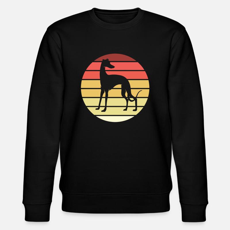 Whippet Retro Hund - Stanley/Stella Unisex Bio-Sweatshirt CHANGER  - Schwarz