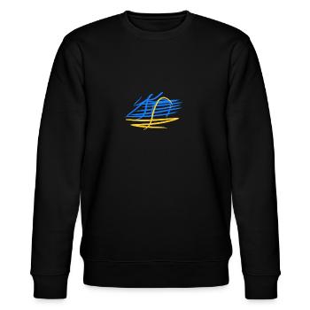 Ukrainische Farben Ukrainian Colours - Stanley/Stella Unisex Bio-Sweatshirt CHANGER  - Schwarz - Vorne - Nik (191cm) & Marisol (170cm)