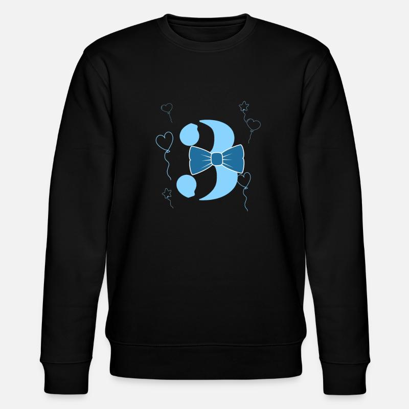 3e anniversaire garçon - Sweat bio CHANGER Stanley/Stella Unisexe - noir