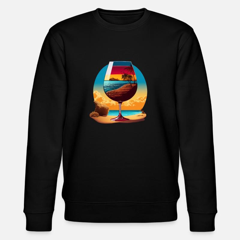 Rotwein am Strand - Stanley/Stella Unisex Bio-Sweatshirt CHANGER - Schwarz