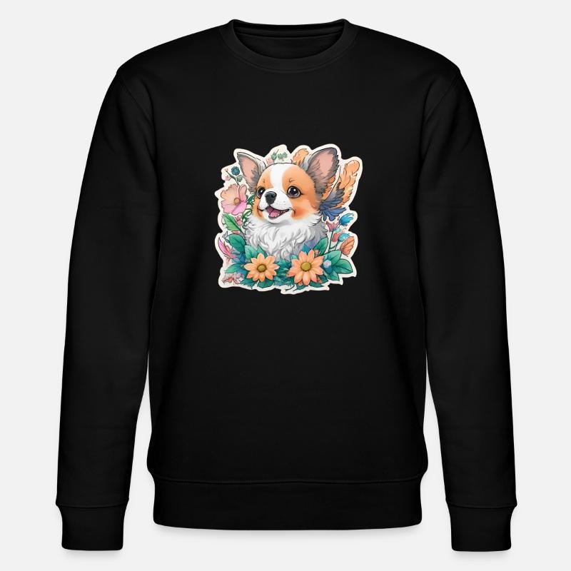 Chiots en fleurs - Sweat bio CHANGER Stanley/Stella Unisexe - noir